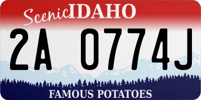 ID license plate 2A0774J