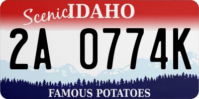 ID license plate 2A0774K