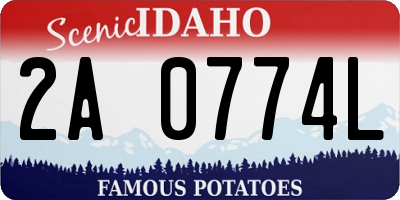 ID license plate 2A0774L