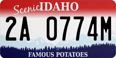 ID license plate 2A0774M