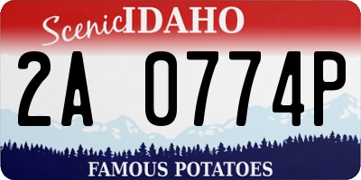 ID license plate 2A0774P