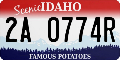 ID license plate 2A0774R