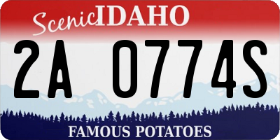 ID license plate 2A0774S