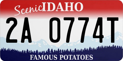 ID license plate 2A0774T