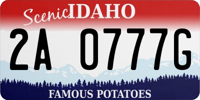 ID license plate 2A0777G