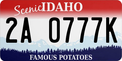 ID license plate 2A0777K