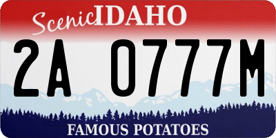 ID license plate 2A0777M