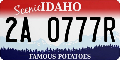 ID license plate 2A0777R
