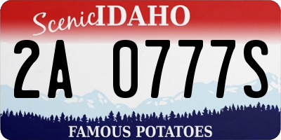 ID license plate 2A0777S
