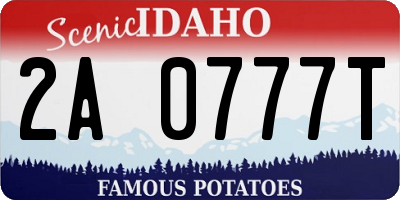 ID license plate 2A0777T