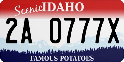 ID license plate 2A0777X