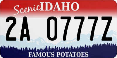 ID license plate 2A0777Z