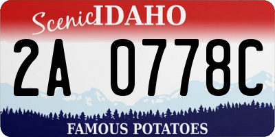 ID license plate 2A0778C