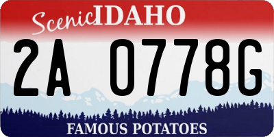 ID license plate 2A0778G