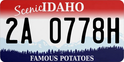 ID license plate 2A0778H