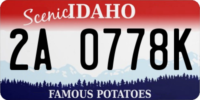 ID license plate 2A0778K