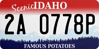 ID license plate 2A0778P