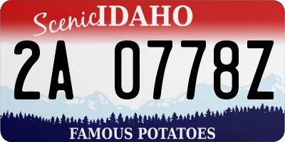 ID license plate 2A0778Z