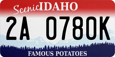 ID license plate 2A0780K