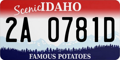 ID license plate 2A0781D