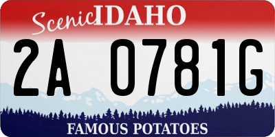 ID license plate 2A0781G