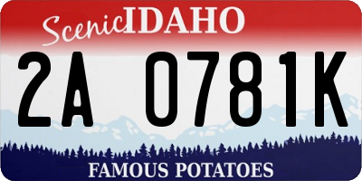 ID license plate 2A0781K