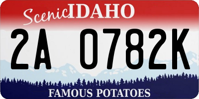 ID license plate 2A0782K
