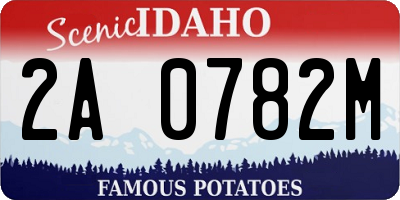 ID license plate 2A0782M