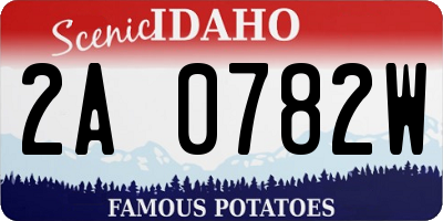 ID license plate 2A0782W