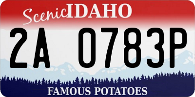 ID license plate 2A0783P