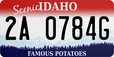 ID license plate 2A0784G