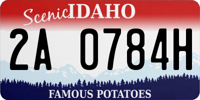 ID license plate 2A0784H