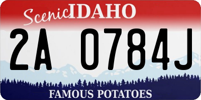 ID license plate 2A0784J