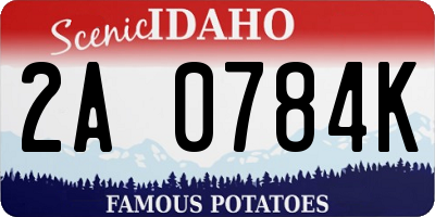 ID license plate 2A0784K