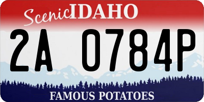 ID license plate 2A0784P