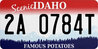ID license plate 2A0784T