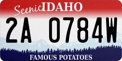 ID license plate 2A0784W