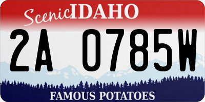 ID license plate 2A0785W