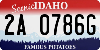 ID license plate 2A0786G