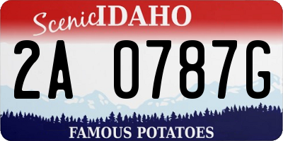 ID license plate 2A0787G