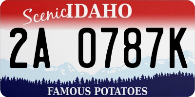 ID license plate 2A0787K