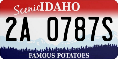 ID license plate 2A0787S