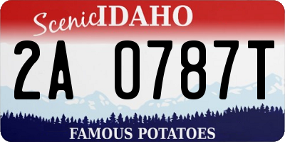 ID license plate 2A0787T