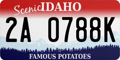ID license plate 2A0788K