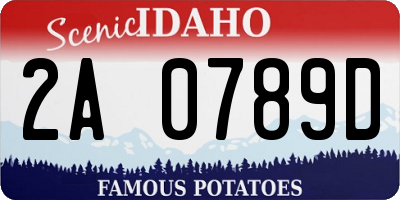 ID license plate 2A0789D