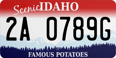 ID license plate 2A0789G