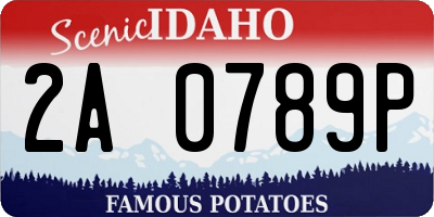 ID license plate 2A0789P