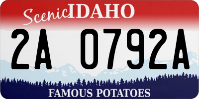 ID license plate 2A0792A