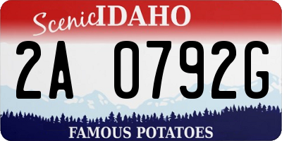 ID license plate 2A0792G