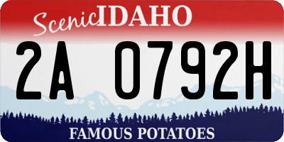 ID license plate 2A0792H